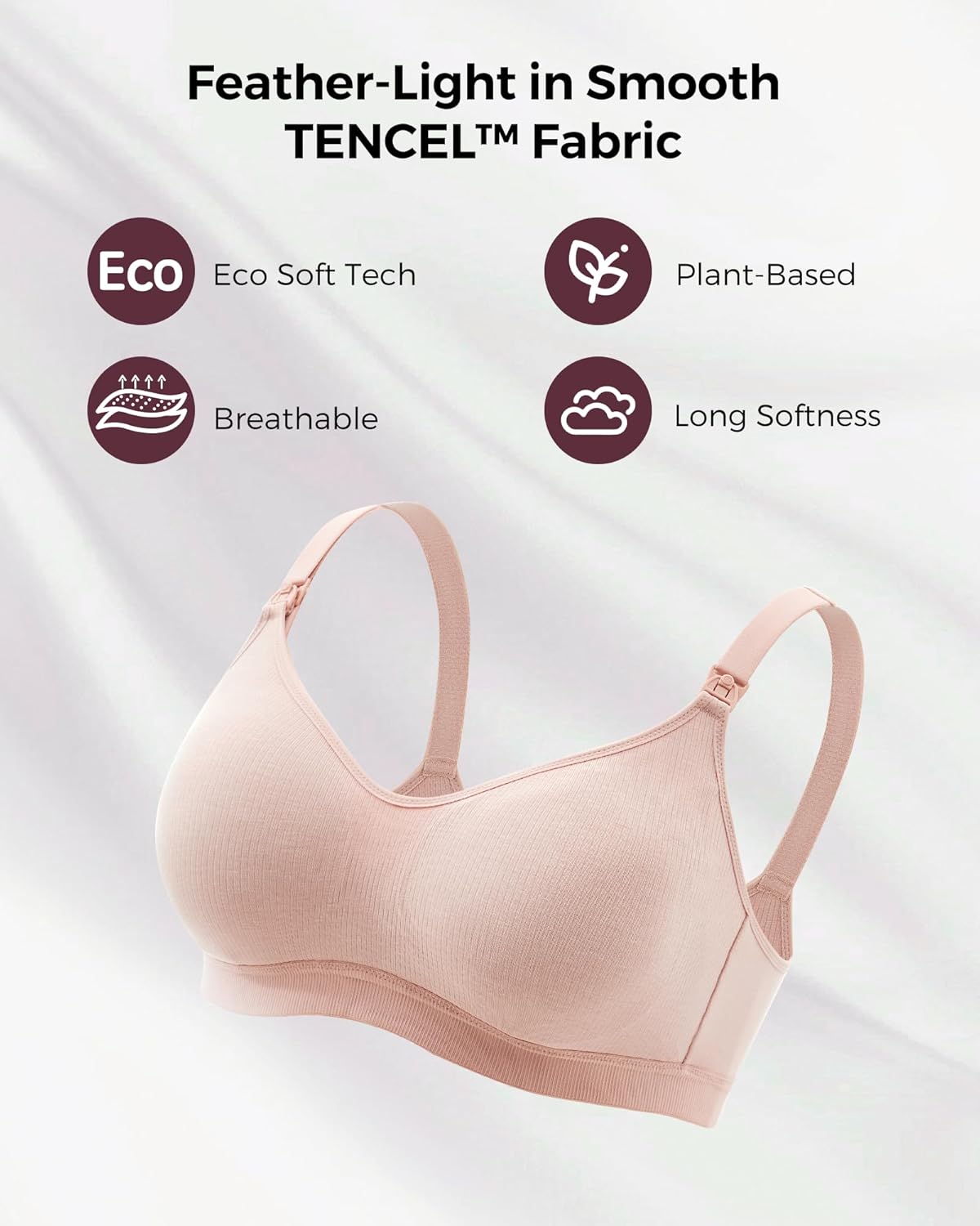 Momcozy Hands-Free Pumping Bra, Wireless & Seamless Breast Pump Bra, Breathable Tencel™ Fabric & Fully Fixed Cups - Image 4