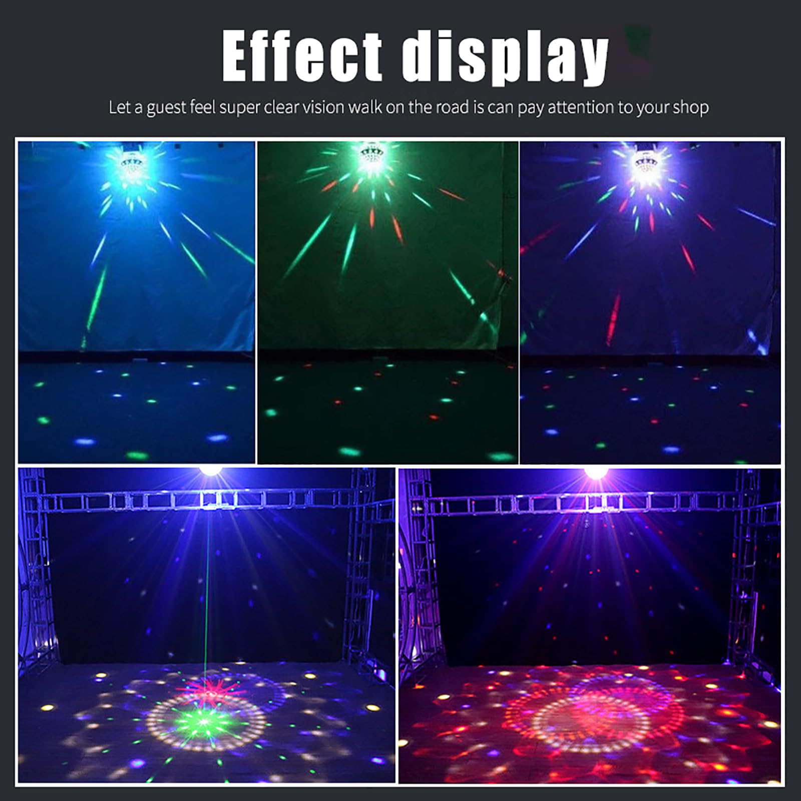 Kula Dyskotekowa, Oświetlenie Na Imprezę Dyskotekową Z Koralikami Świetlnymi LED RGB 5 * 3W, Sterowanie Aktywowane Dźwiękiem/samobieżne/DMX 512, Do Występów Na Żywo, Świątecznego Rave, Tańca
