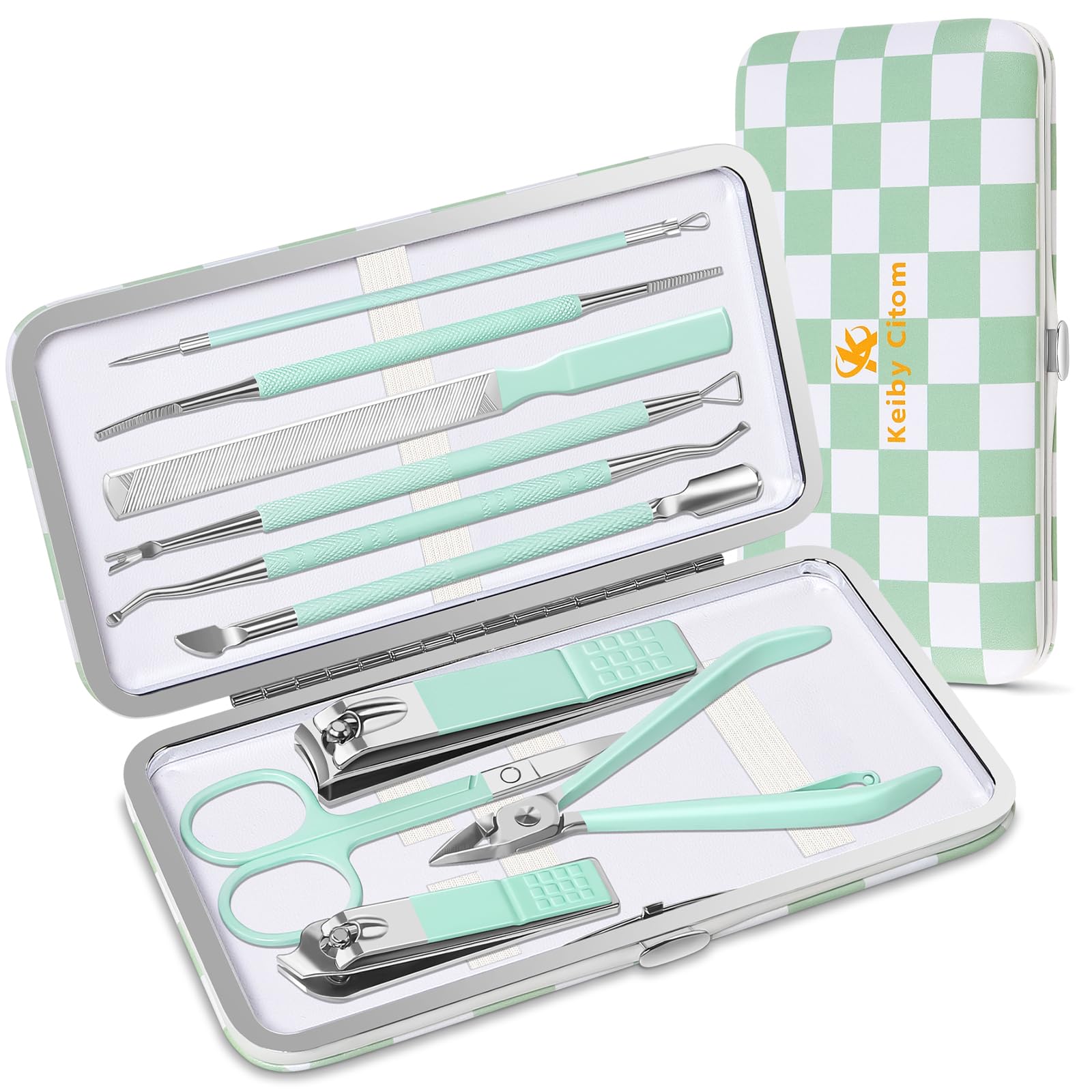 Nail Clippers Set for Thick Nails 10Pcs Stainless Steel Professional Manicure Pedicure Tools with Ingrown Toenail Lifter