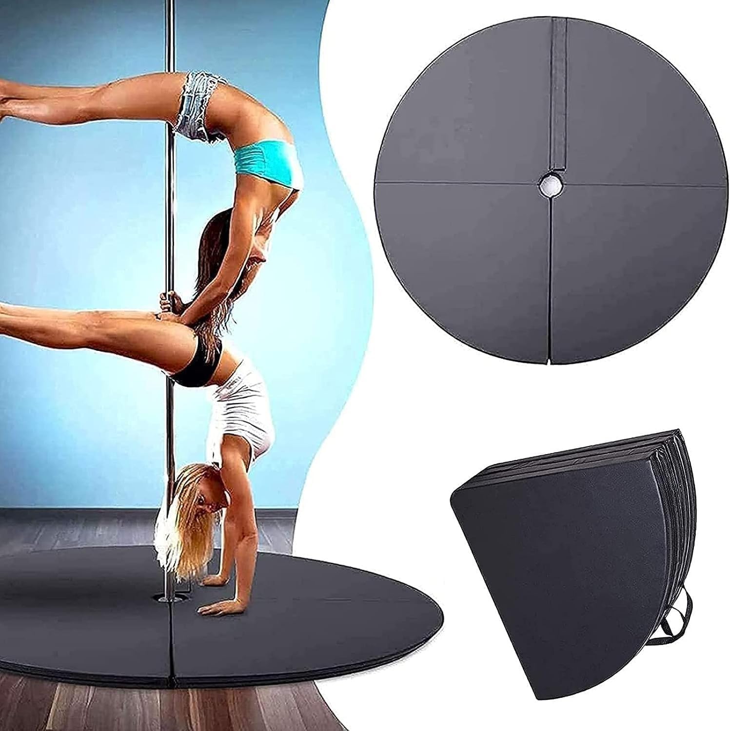 AviiSo Palo da Pole Dance Tappetino antiurto - Spessore 1,2 pollici/2 pollici/4 pollici, Imbottitura di sicurezza in schiuma pieghevole per i principianti della palestra in casa, Tappetino per eserciz