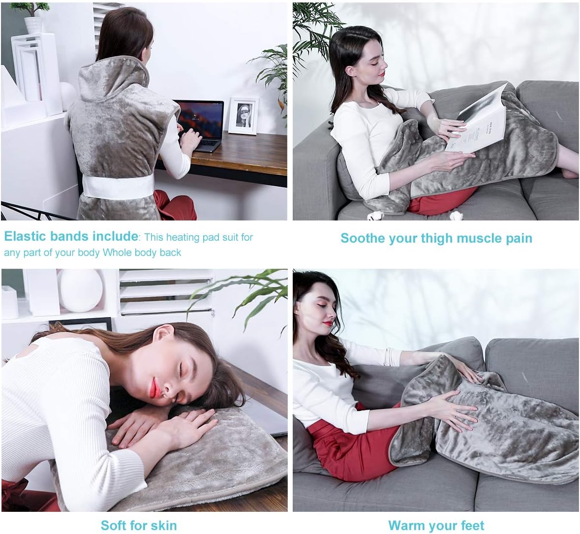 Frее Shірріng оƒƒеr heating pad,heating pads for back pain,heating pad for neck and shoulders Pain Relief,Extra Large, 2-hours Auto Shut Off, Six Heat Settings, Up to 155 Fahrenheit, Machine-Washable, Micro Plush/Soft To