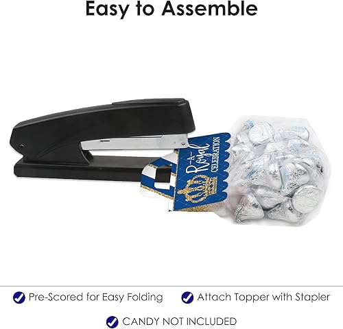 Miniatura 4 de Big Dot of Happiness Royal Prince Charming - Etiquetas transparentes para bolsas de regalo para baby shower o fiesta de cumpleaños, bolsas de dulces