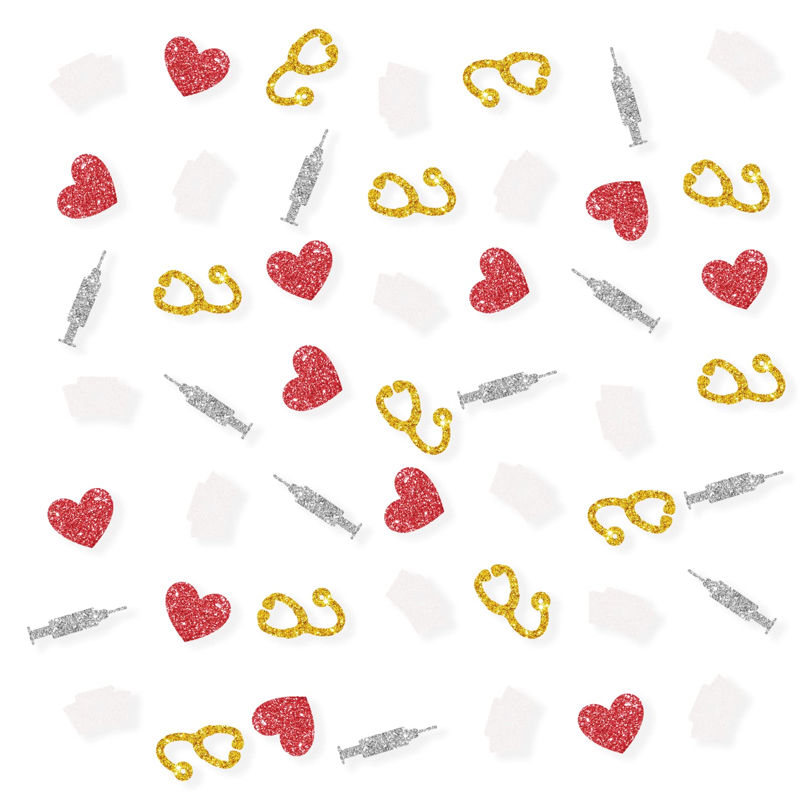 100pcs Nursing Confetti, Silver Glitter Nursing Graduation Confetti, Future Nurse/Nursing School Graduation Table Decor, Nurse Smash Cake Decor, Class