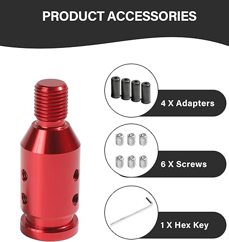 Miniatura 3 de Adaptador universal de perilla de palanca de cambios, adaptador de palanca de cambios automático de aleación de aluminio, adaptador de perilla de
