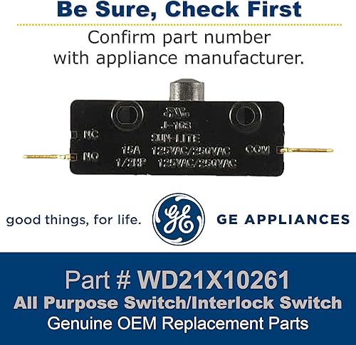Miniatura 2 de GE WD21X10261 - Interruptor multiusos original OEM para lavavajillas GE