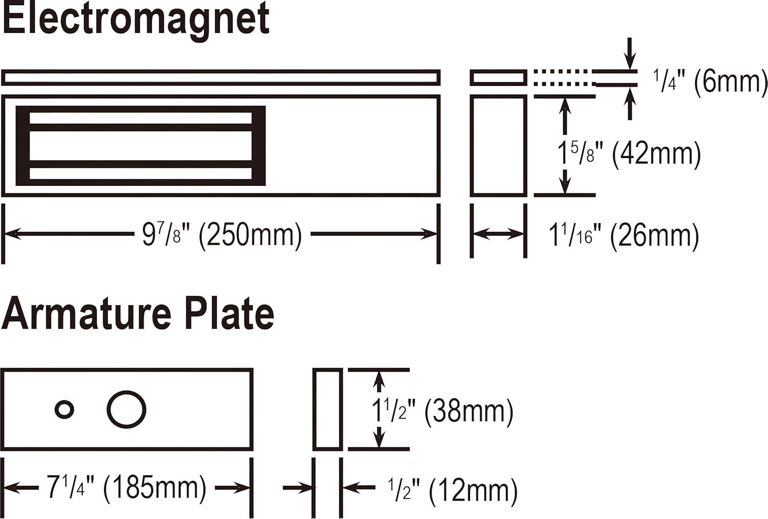 Seco-Larm E-941SA-600PQ Pack of 2 Electromagnetic Locks, 600-lb Holding Force, Built-in Status LED, Built-in Bond Sensor, Anodized Aluminum Housing, Adjustable Mounting Bracket, 12/24VDC Selectable