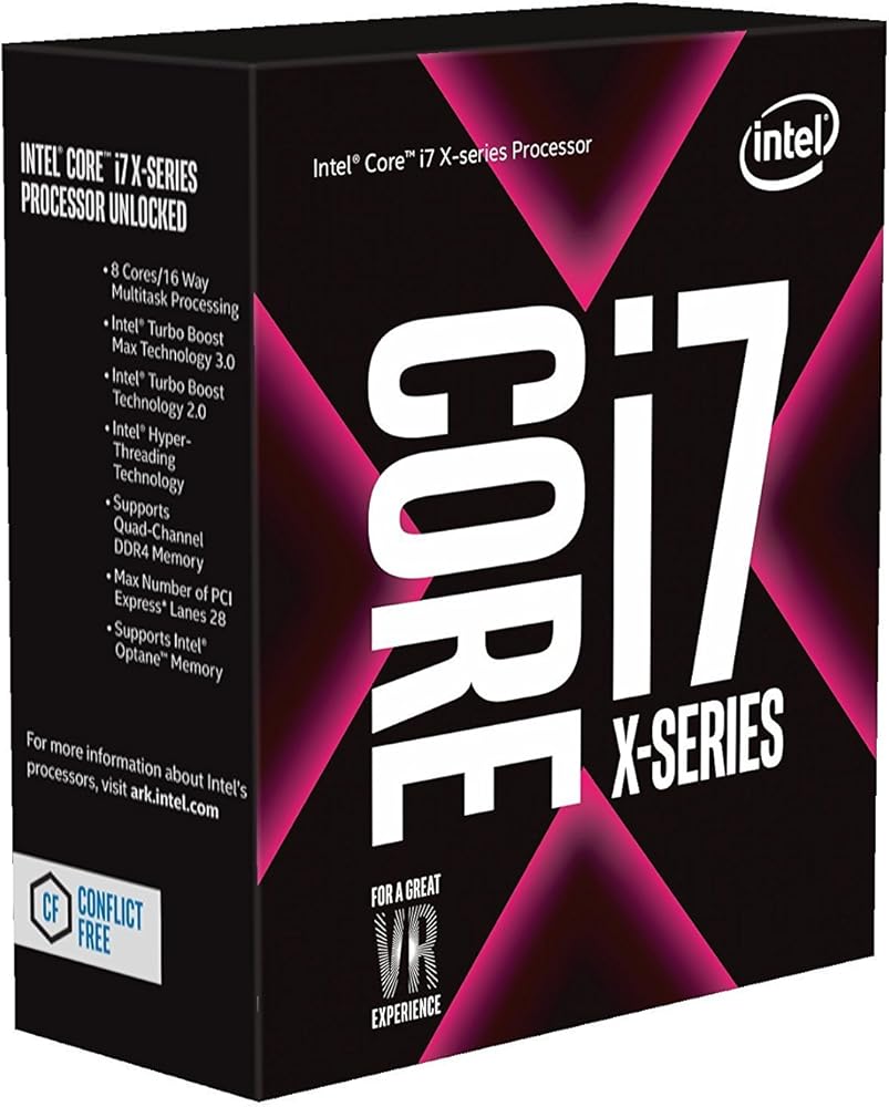 Intel Core i7-7820X, 8 Cores & 16 Threads Turbo Unlocked X-Series Desktop Processor - View 1