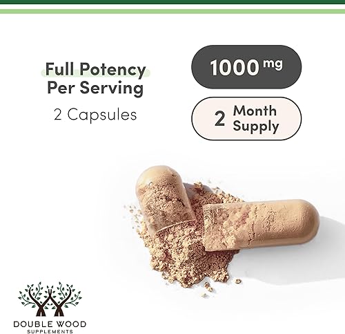 Miniatura 3 de Double Wood - Cápsulas de suplemento de cola de pavo, 120 cápsulas para 2 meses (Coriolus versicolor), para el sistema inmunológico, cultivado y