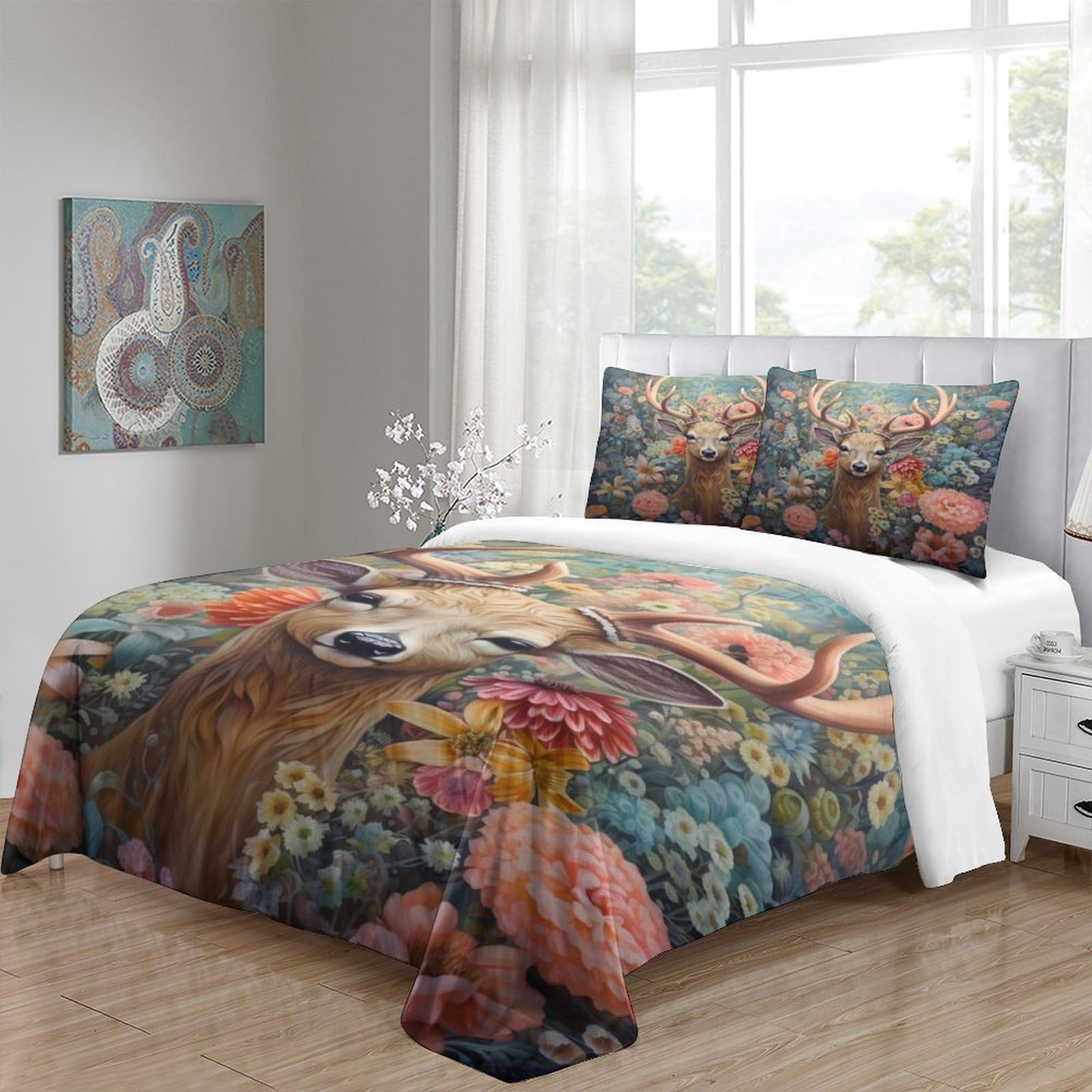 Stampato in 3D Pronipote tibetano Copertina Stampata Microfibra Disegnata Biancheria Da Letto Morbido Easy Care Con 2 Federe,Double（200x200cm）, Per Adolescenti E Adulti