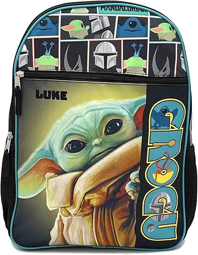 DIBSIES Mochila personalizada de Star Wars Baby Yoda Grogu, Agua, Mochila personalizada