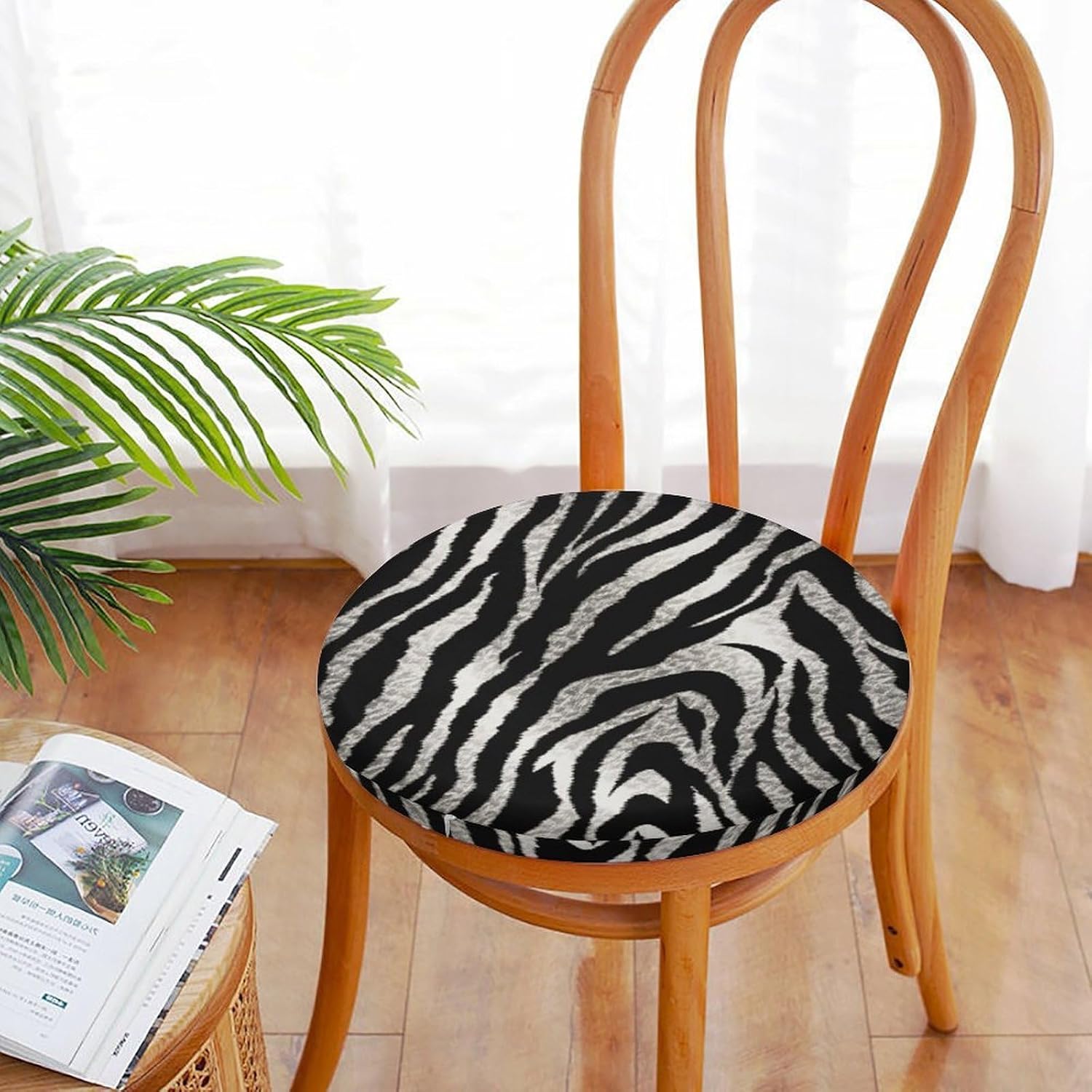 Black and White Zebra Print Seat Cushion Round Chair Pad | Cushion Memory Foam Pillow Core Bar Stool Cushion Floor Cushion Pillow Meditation Cushion Pillow for Barstool