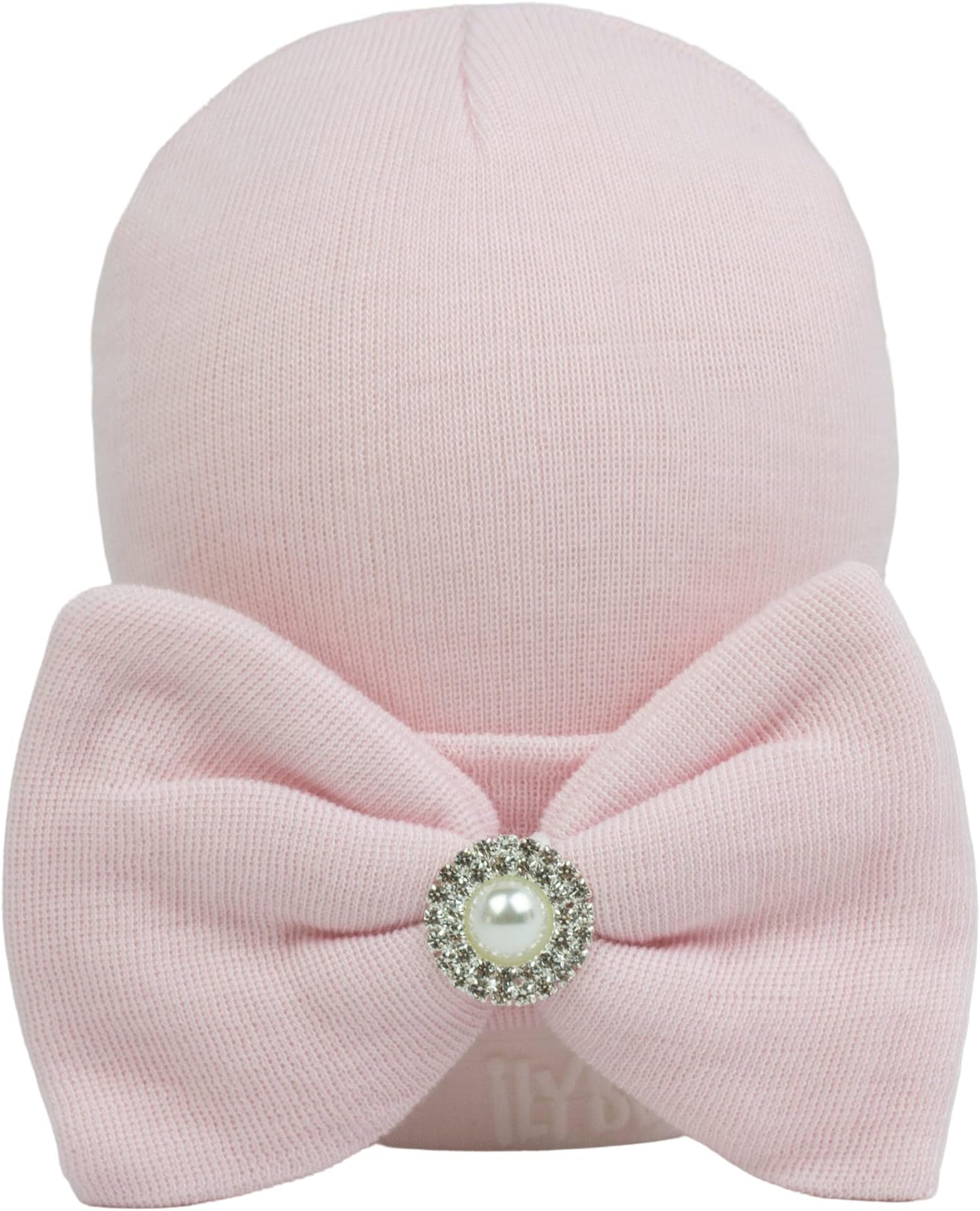 Melondipity's Newborn Girl Pink Bow Pearl Vintage Nursery Hospital Hat -Pink