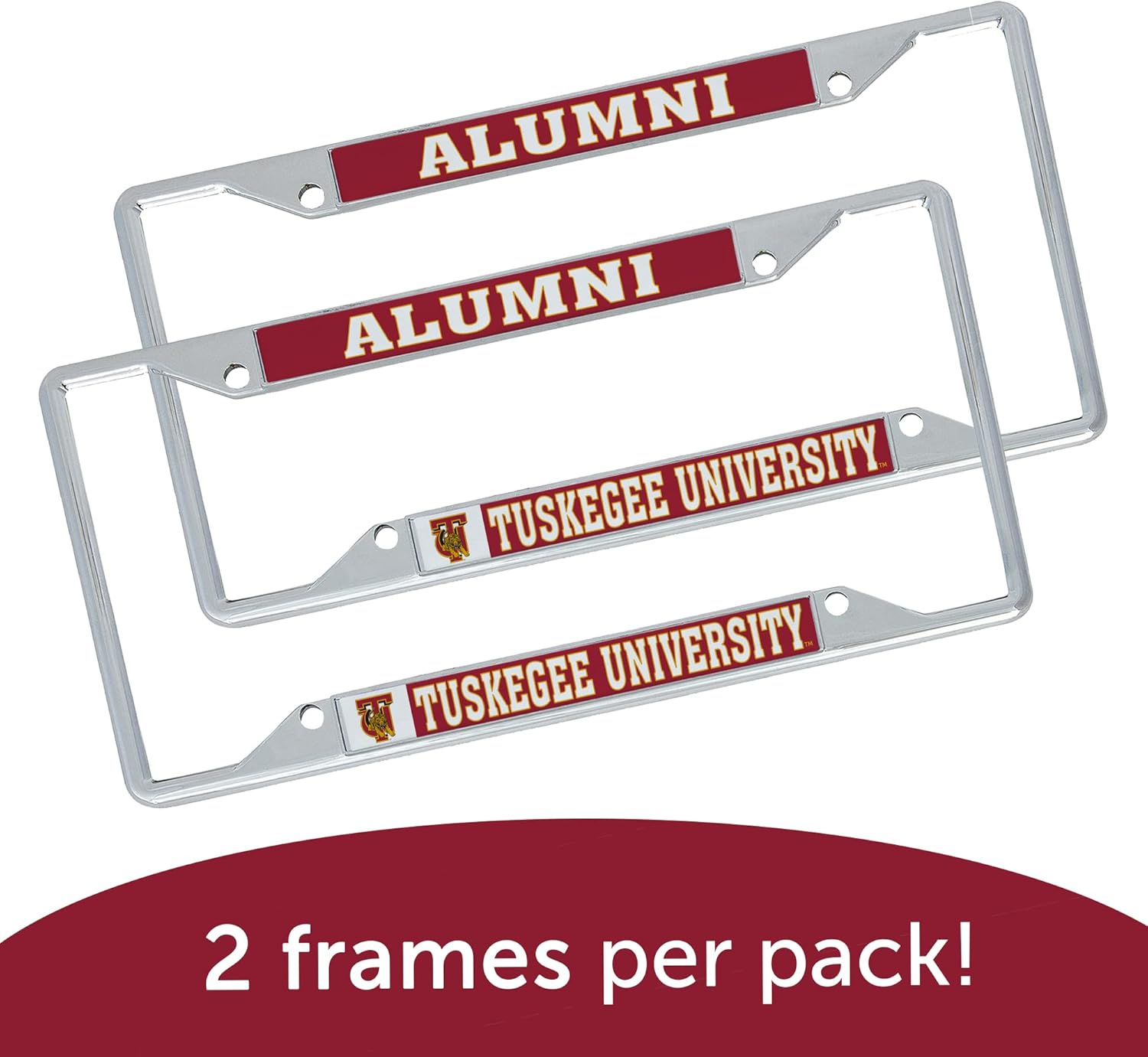 Desert Cactus Tuskegee University License Plate Frame Metal Car Tag Holder for Front or Back of Car Officially Licensed (Alumni 2-Pack)
