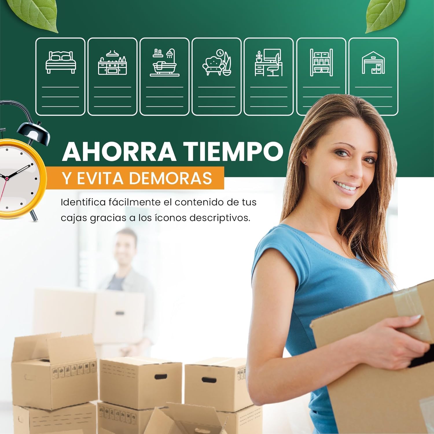 GROWMANIA Pack 20 Cajas de Cartón 50 x 30 x 30 | Cajas Ultra Resistentes para Mudanza y Almacenaje con Iconos Identificativos y Asas Fácil Transporte Marron | Aptas para Envíos