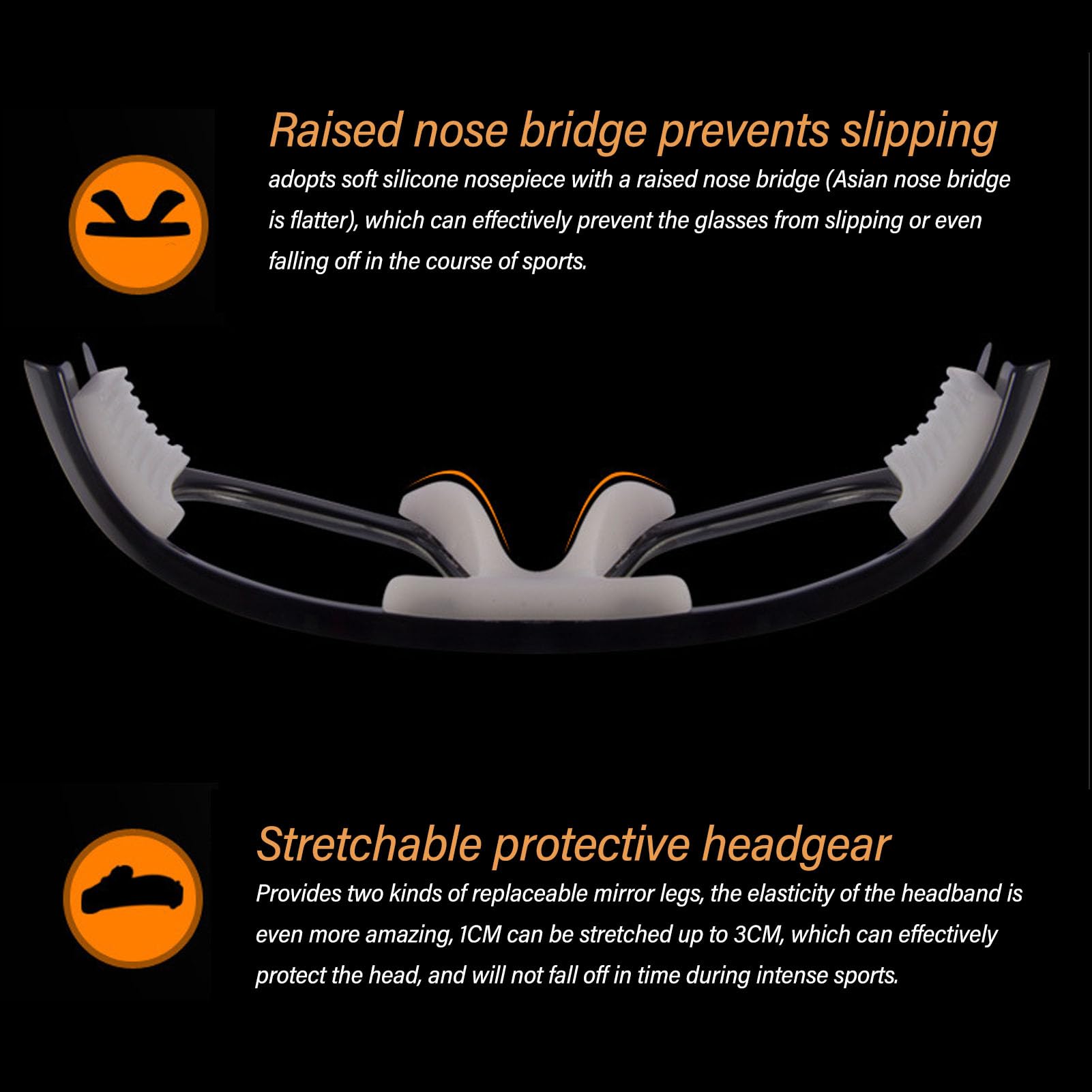 Lunettes de Sport Myope Polycarbonate Anti-Choc pour Football Basket-Ball Cyclisme