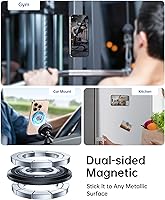 Vista 4 de SYNCWIRE - Soporte magnético con aro para MagSafe, 2 piezas, imán doble, rotación de 360 grados, agarre y soporte para teléfono, aro para dedo