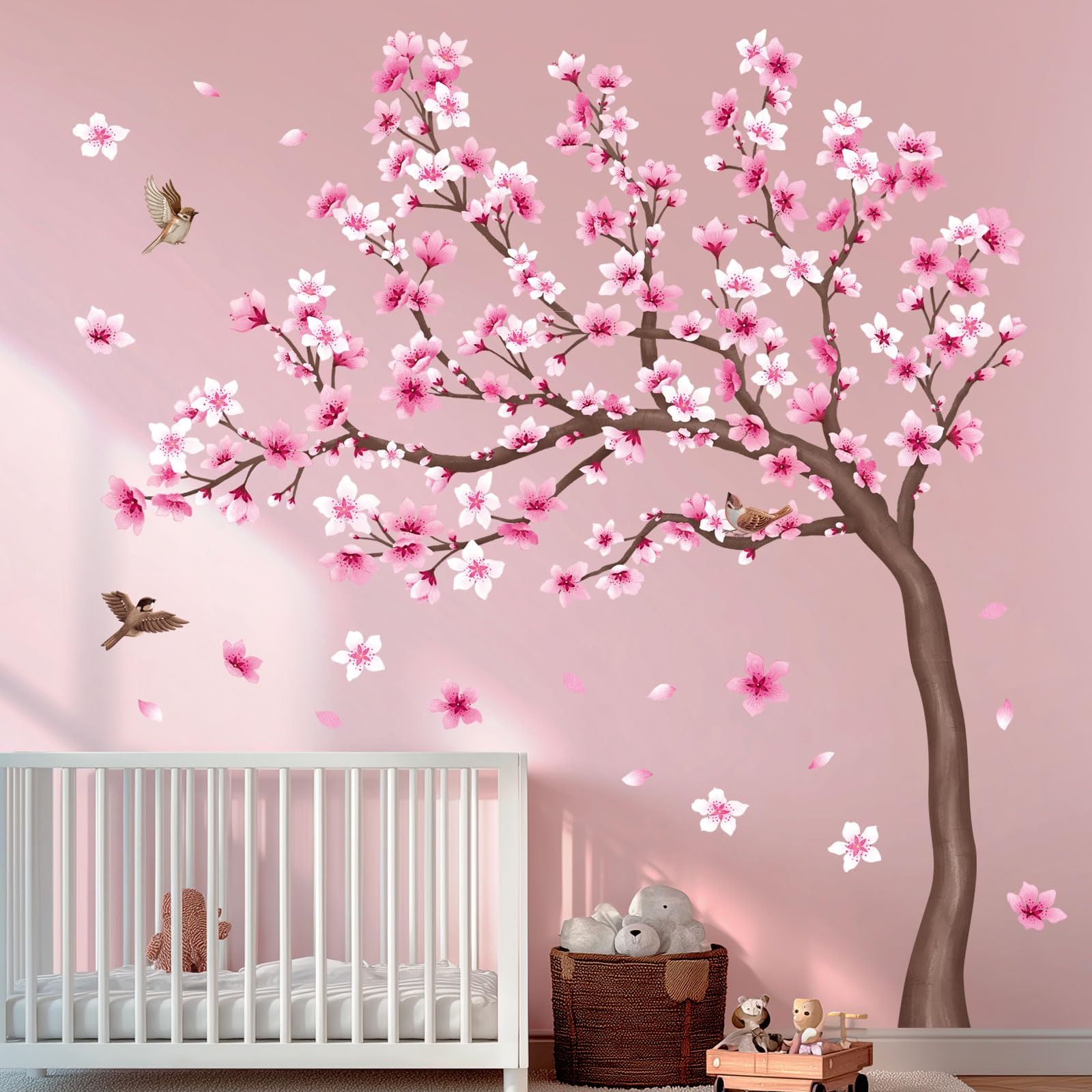 Runtoo Stickers Muraux En Fleurs De Cerisier Pour Salon