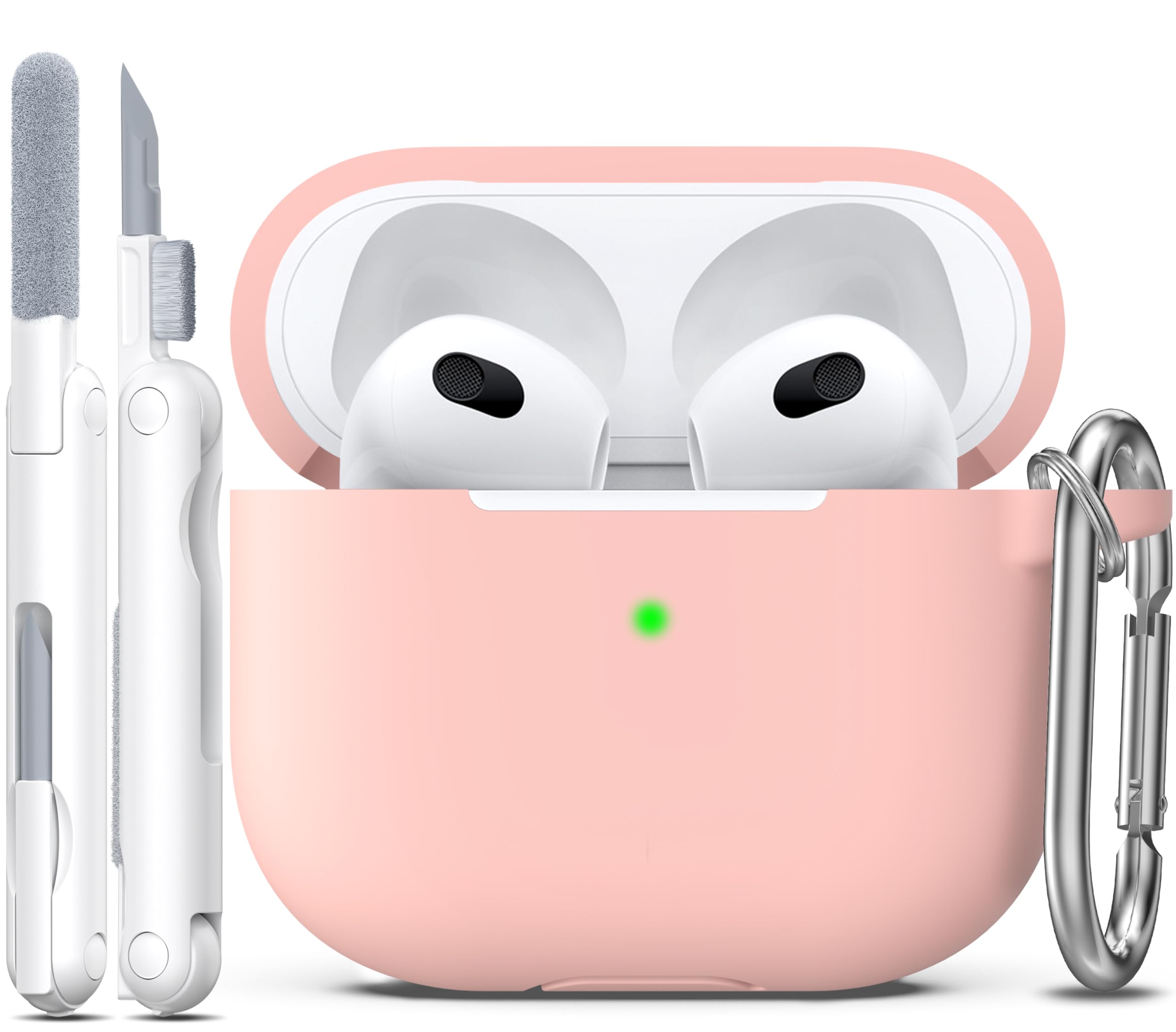 R-fun Funda para AirPods 4 con Kit de Limpieza, Case de Silicona Suave con Llavero, Funda Protectora Completa para Hombres y Mujeres, Compatible con Apple Latest Airpods 4th, Rojo — view 19