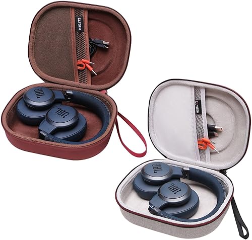 LTGEM Funda rígida para auriculares JBL - Marrón // Gris exterior+Interior gris