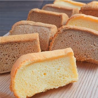 Imperfect Gluten-Free Rice Flour Chiffon Cake, 10 pieces, moist and fluffy texture, made from our own cultivated rice, from Fukui Prefecture, individually wrapped