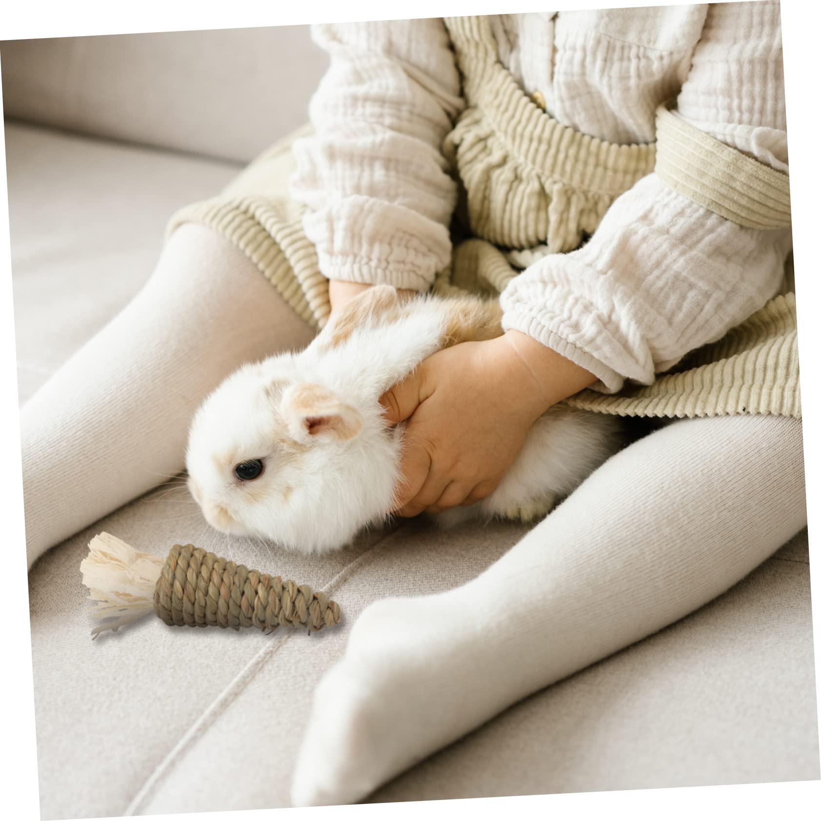 POPETPOP 3sätze Pet Kauspielzeug Karottenform Für Zahnreinigung Und Beschäftigung Geeignet Für Hamster Meerschweinchen Und Chinchillas Hellgrün Beige Teilig