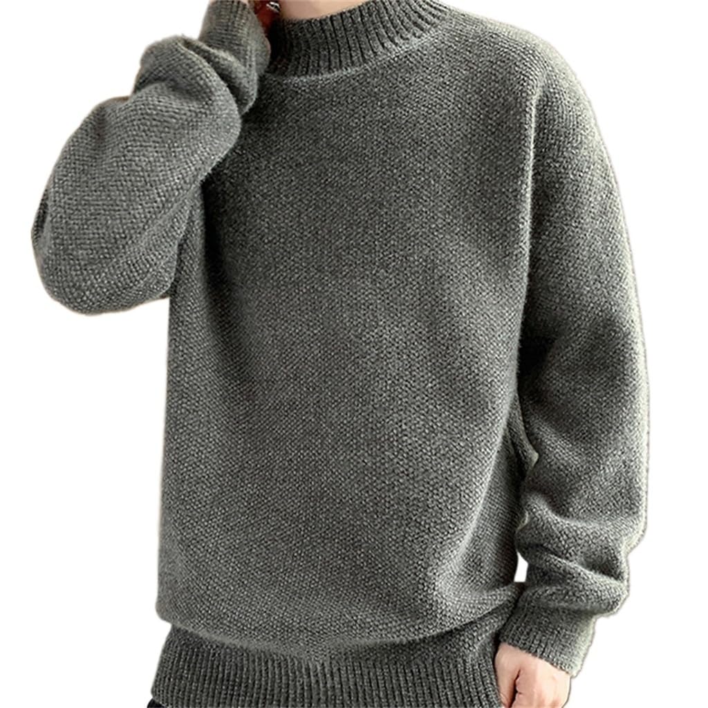 Vêtements chaud bas hauts mâle pull tricoté col roulé polaire doublée taille L