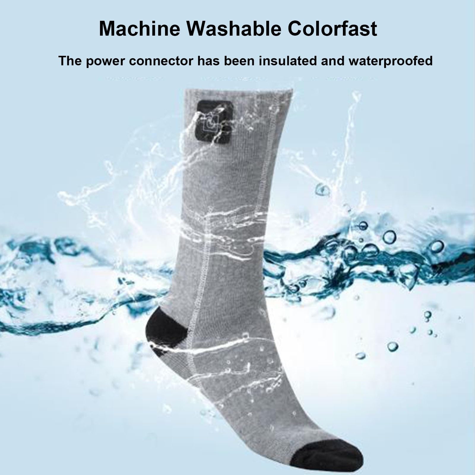 Calcetines Calefactables Hombres Mujeres, Batteria Calefactables Calcetines Lavabile Calcetines Electricos, con Batería 3000mAh, 3 Niveles de Calor para Caza Esquí Ciclismo Pesca