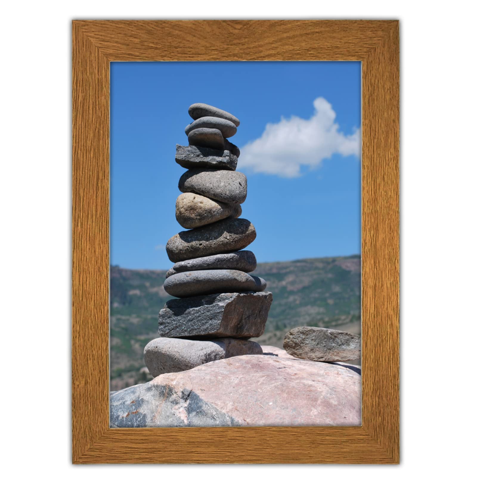 SM Decor Dark Oak A5 Picture Frame - Freestanding and Wall Mounted Photo Frame for Pictures Posters & Certificates, A5 Size Compact Picture Frames - Dark Oak, A5 (15 x 21 cm)