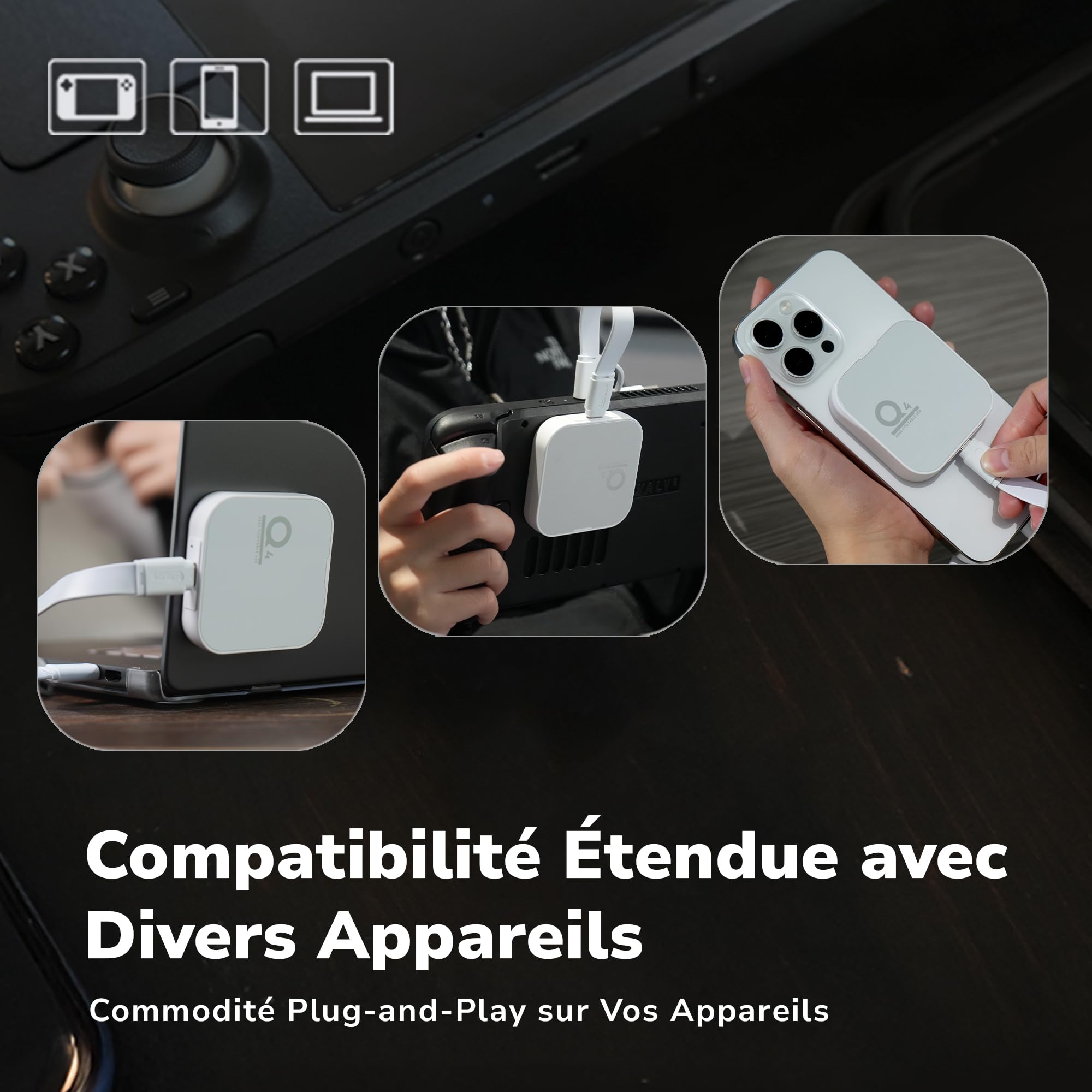 DATO SSD Externe Magnétique 2 to, USB 4.0 Gen 3x2 Jusqu’à 4000/3600 Mo/s, Type C 4K ProRes HDR, Compatible avec iPhone 15 & 16 Pro Max - ARES Q4 Série