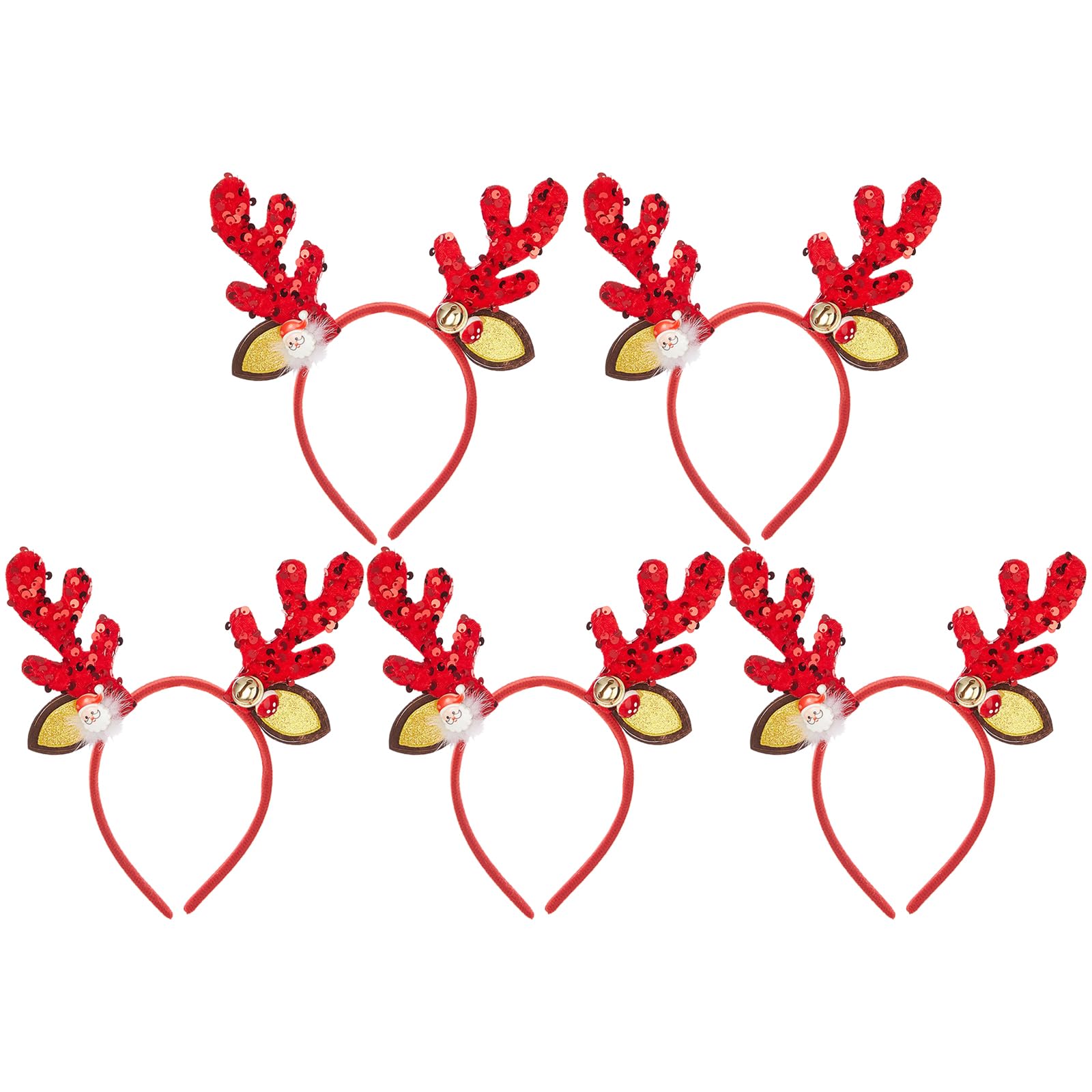 Tsophreniq 5pcs Sparkling Headband for Christmas Party Glowing Hairband Festive Headpiece Stylish Accessory for Family Gatherings Hair Decorations