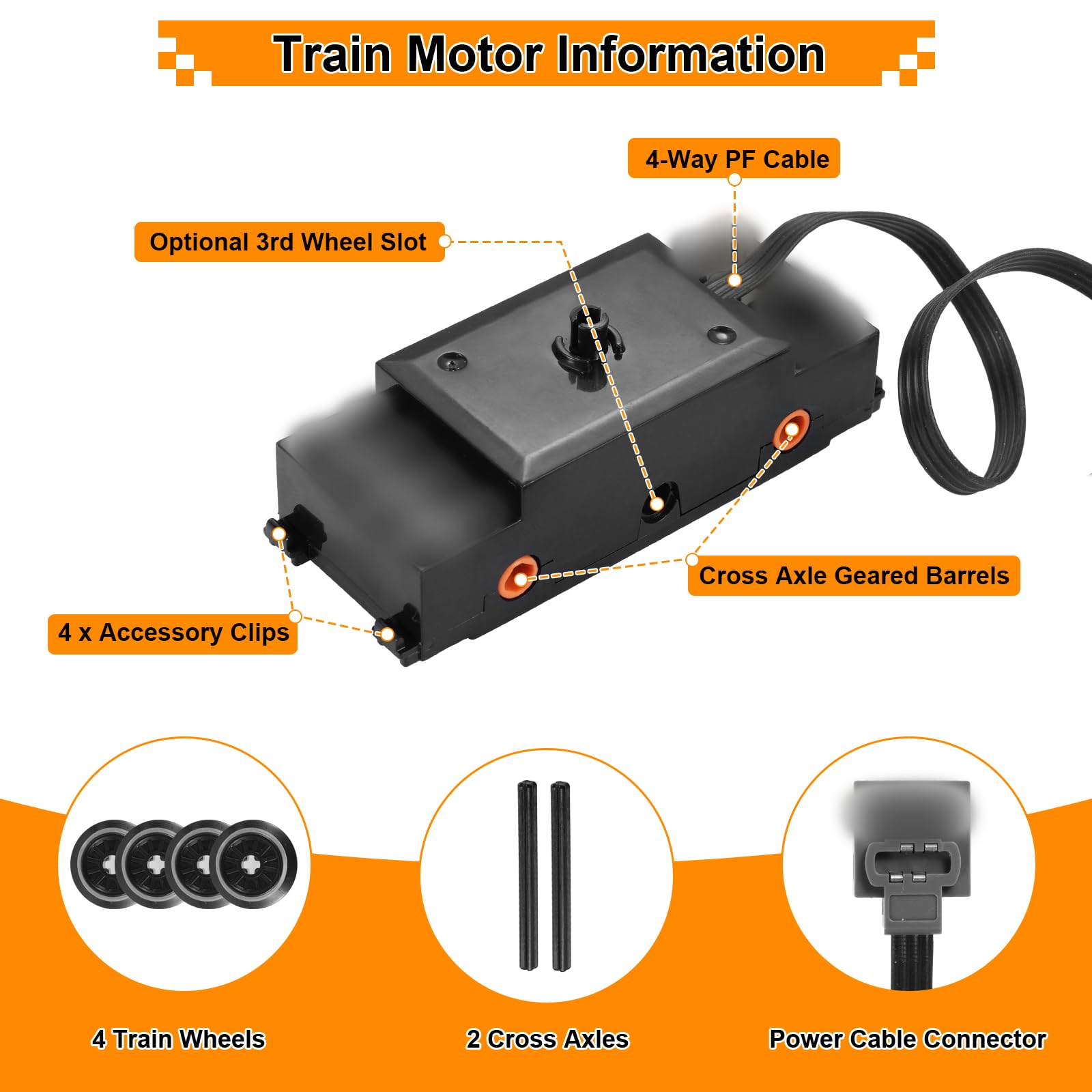 Servomoteur Power Fonction Kit Binghe Lot 11 Moteur kit avec XL/L/M Servo, Servomoteur, Moteur à traction, Télécommande 2,4G, Câble d’Extension, Bande lumineuse, Récepteur, Interrupteur de commande