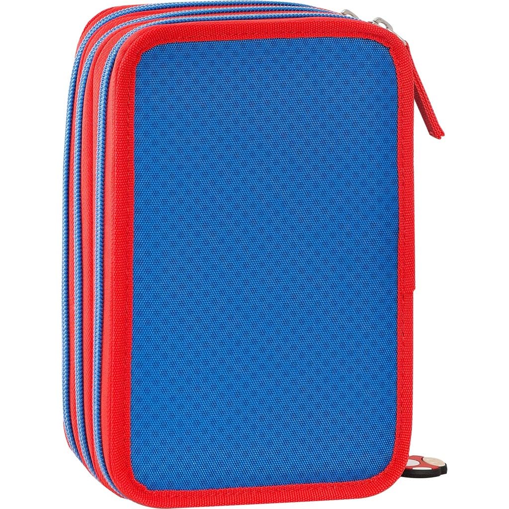 Clondo Astuccio 3 Scomparti Riempito Bambino, Per Super Mario Fan Bambini, 45 Accessori Scuola, 3 Zip, Set Cancelleria