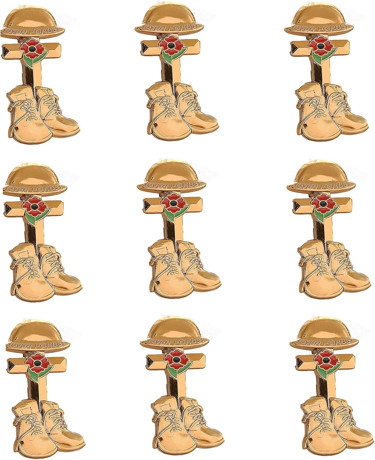 HFGN Remembrance Day Poppy Brooches Poppy Flower Brooch