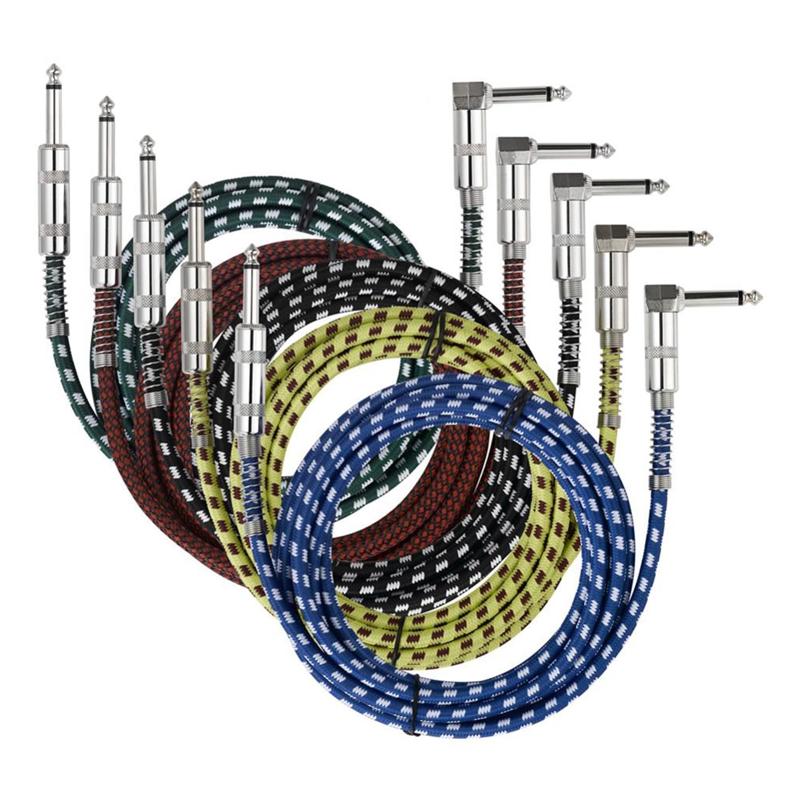 kabel audio do gitary 6.5mm Jack Męski Na 6.5mm Jack Męski Kabel Do Instrumentu Gitarowego OFC Kabel Audio Folia I Pleciony Ekranowany