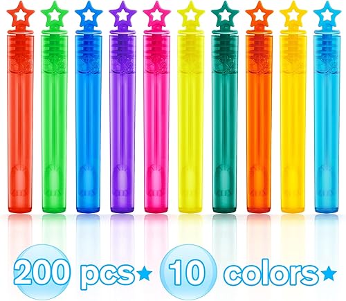 Miniatura 2 de Varita de burbujas, 200 piezas de mini varitas de burbujas a granel en 10 colores, regalos de fiesta de burbujas a granel para niños, juguetes de