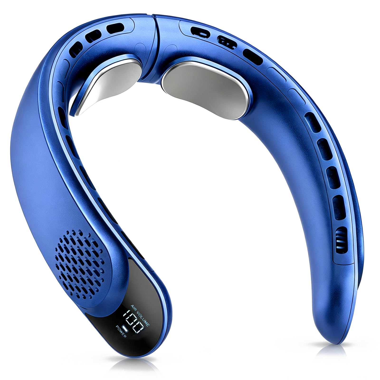 Ventlatore da collo 4000 mAh ventilatore portatile 3 velocità display LED 360 gradi cooling ventilatore collo 50 dB basso rumore
