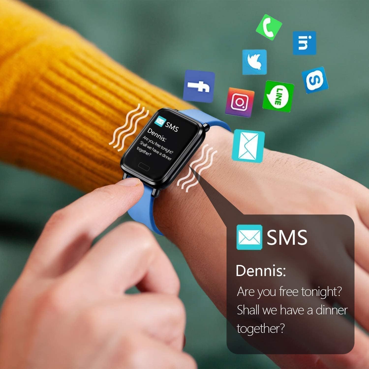 Tipmant Smartwatch, Smartwatch Uomo Donna Impermeabil IP68, Orologio Smartwatch Uomo Donna con Contapassi SpO2 Sonno Cardiofrequenzimetro da Polso, Orologio Fitness Uomo Smart Watch per Android iOS