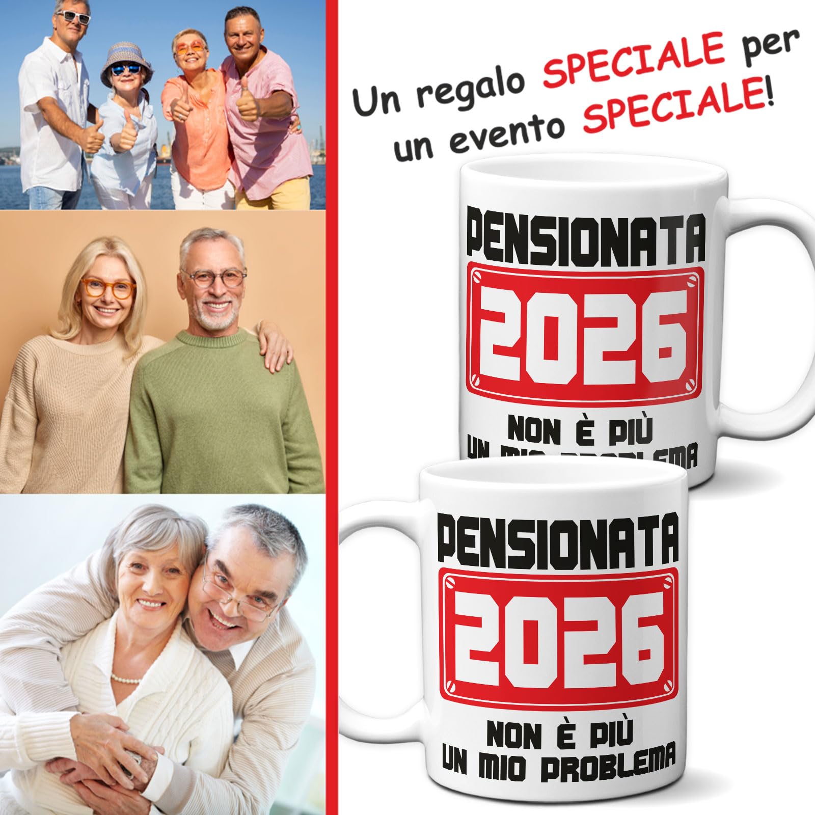 Tazza Pensionata 2026 Ceramica - Idea Regalo Divertente Donna Addio al Lavoro