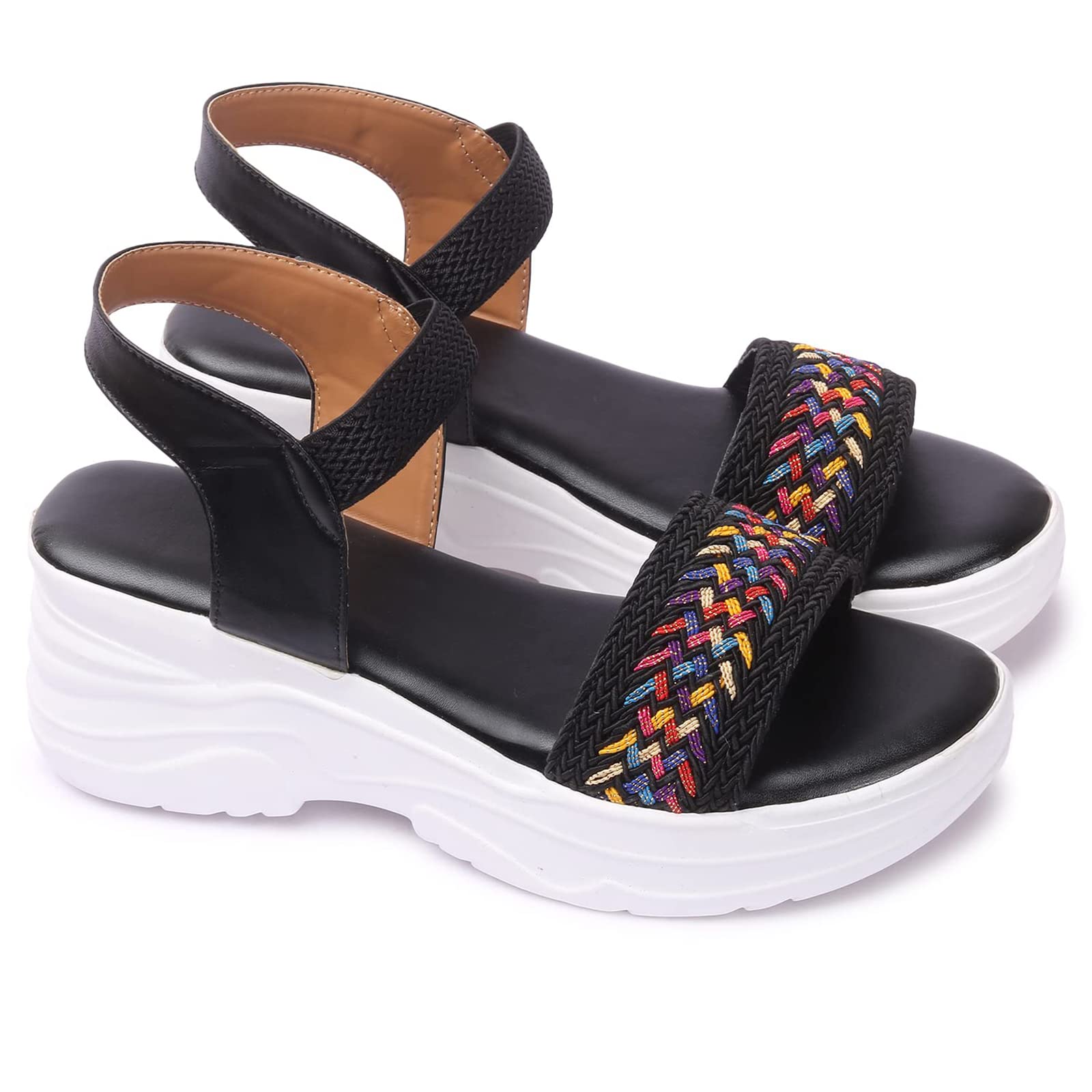 Sponex Black PVC Sandal For Women and Girls (Size -38) (B0B5RZ9KY1) Amazon Price History, Amazon Price Tracker