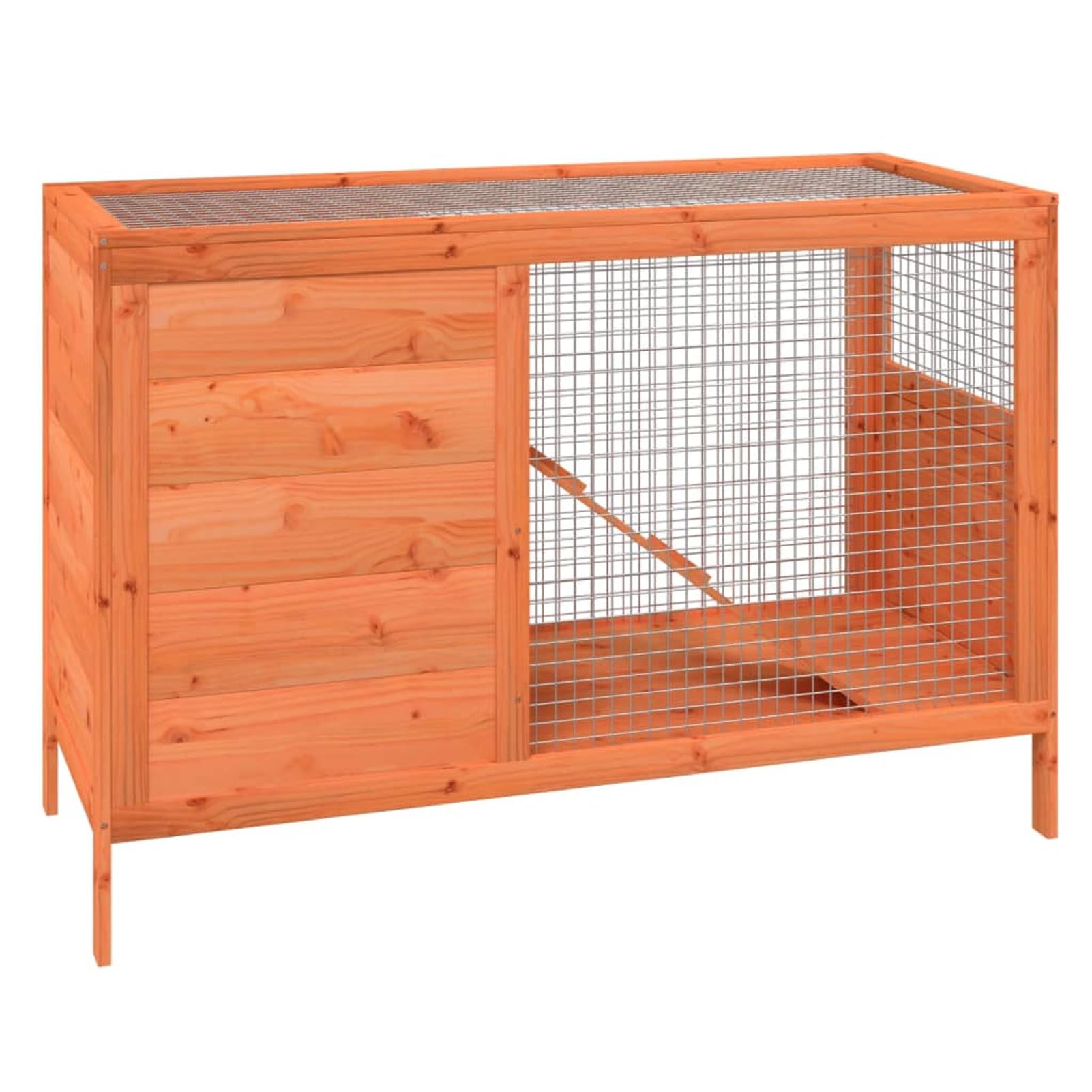 Conejera de Madera Maciza de Pino marrón 103x44x69,5 cm, JUDYY Jaula Cobaya, Jaulas para Conejos, Jaula Hamster, Casa Conejo, Casita Conejo, Kid Conejo