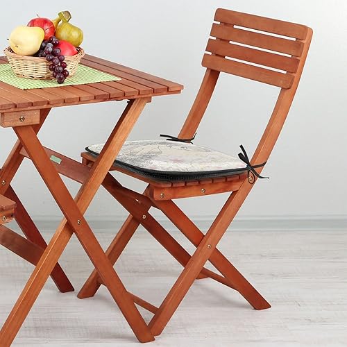 Miniatura 3 de Lunarable Cojín retro para silla, dibujo de chica a la moda en tierra primavera campo margaritas arte, acolchado de asiento para cocina y patio con