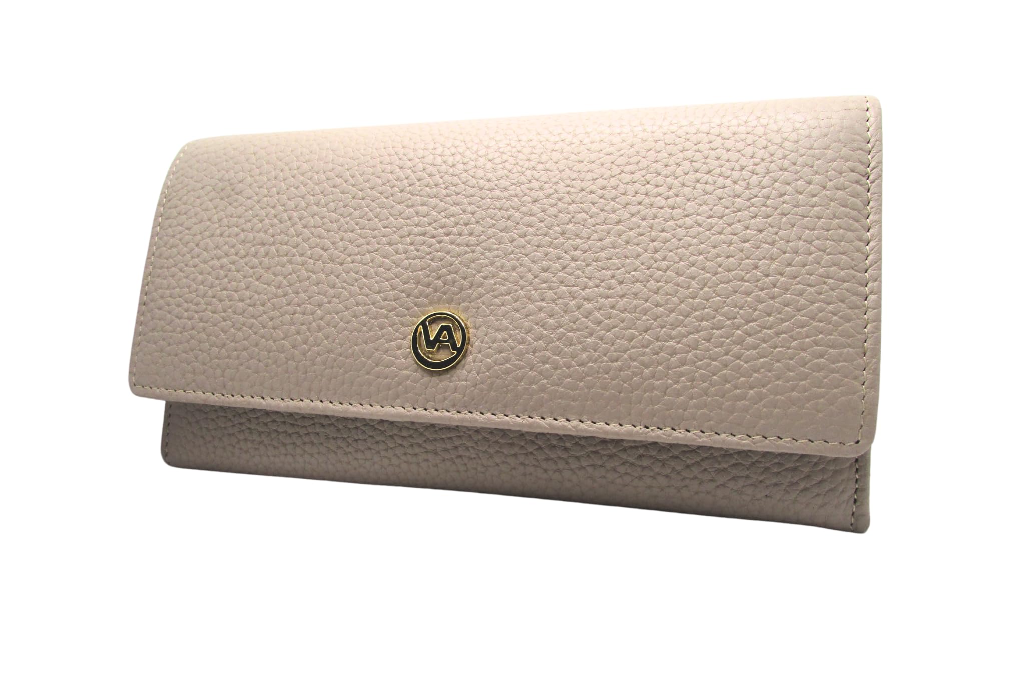 Made in Italy Vera Pelle Womens Wallet Mint Purse 14 Cards + ID Italian Leather (Taupe)