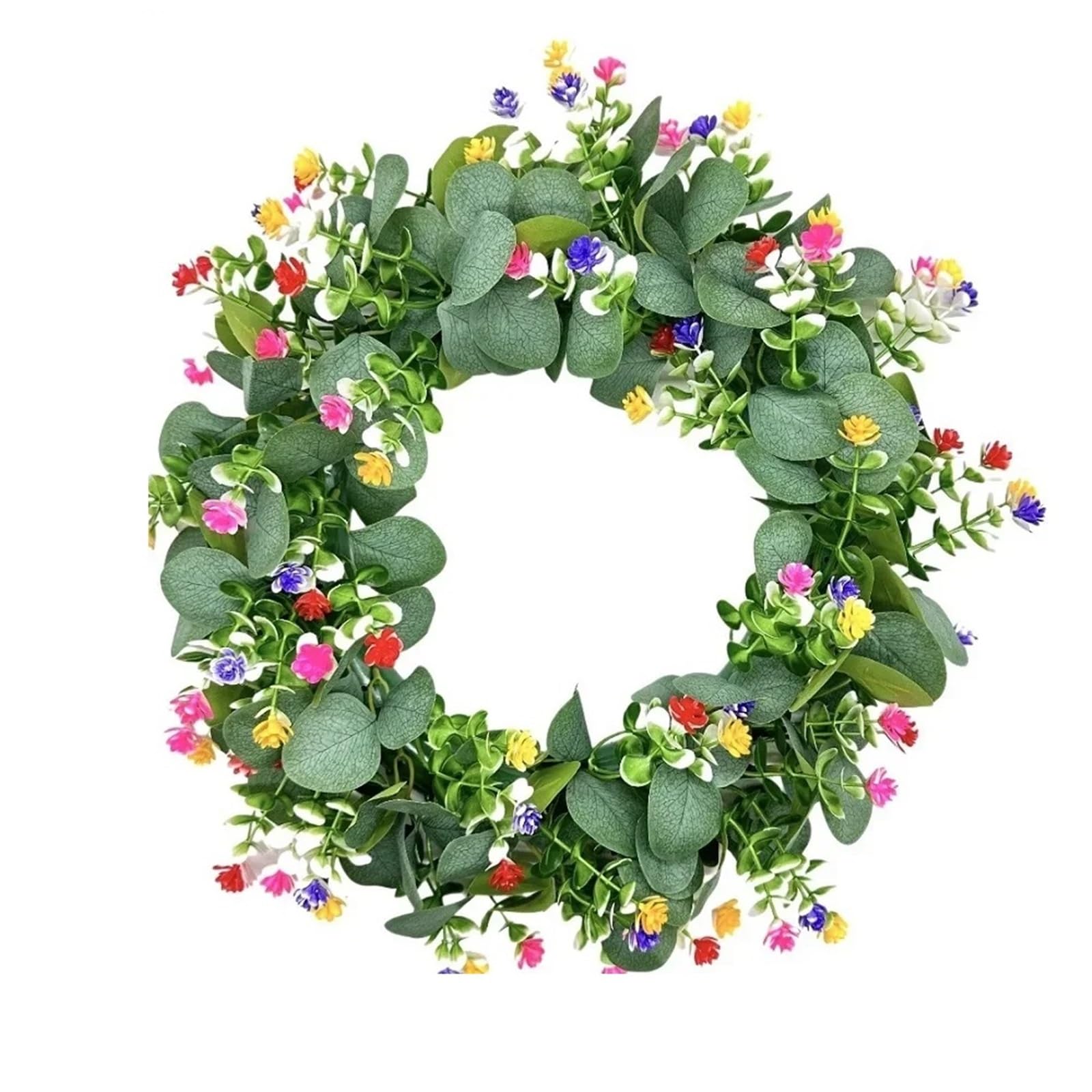 Door Wreath Artificial Wreath Holiday Festival Door Hanging Garland Green Party Front Farmhouse Wall(C 45cm)