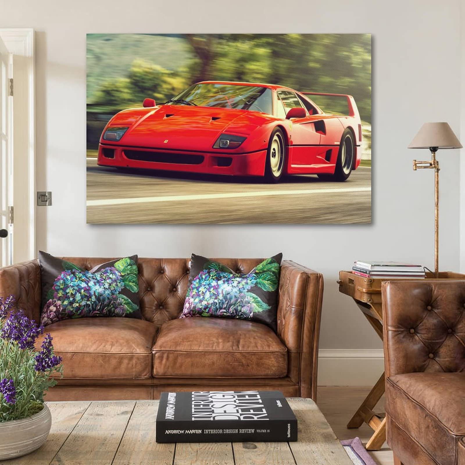 KYNA Poster classico per auto da corsa Ferrari F40 & F50 Red Sports Cars Poster decorativo