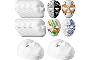 Hiboom 80PCS Paintable Paper Face Masks