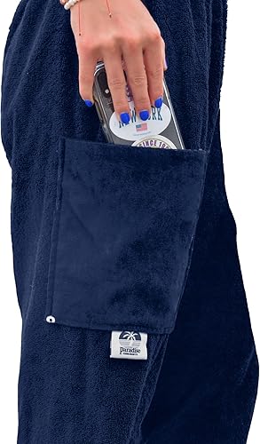 Miniatura 3 de Paradise Towelwear Co. - Pantalones de toalla para nadadores, color azul marino, pantalones de toalla de algodón de rizo - Cobertura de playa - Ropa