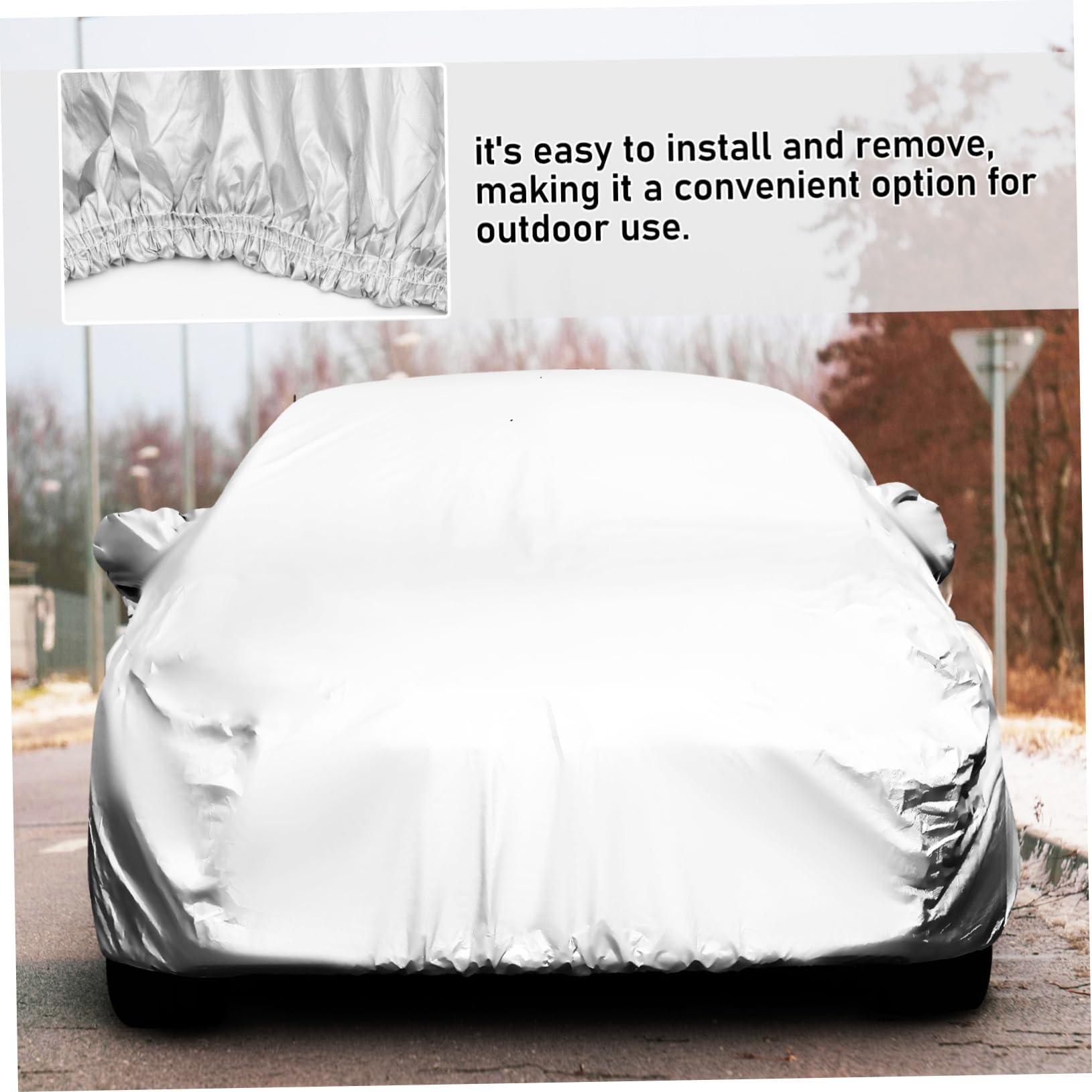 OSOLADY 170t Weather SUV Car Cover Silver-Coated Outdoor Protection for Sun Rain and Snow for Models — view 7
