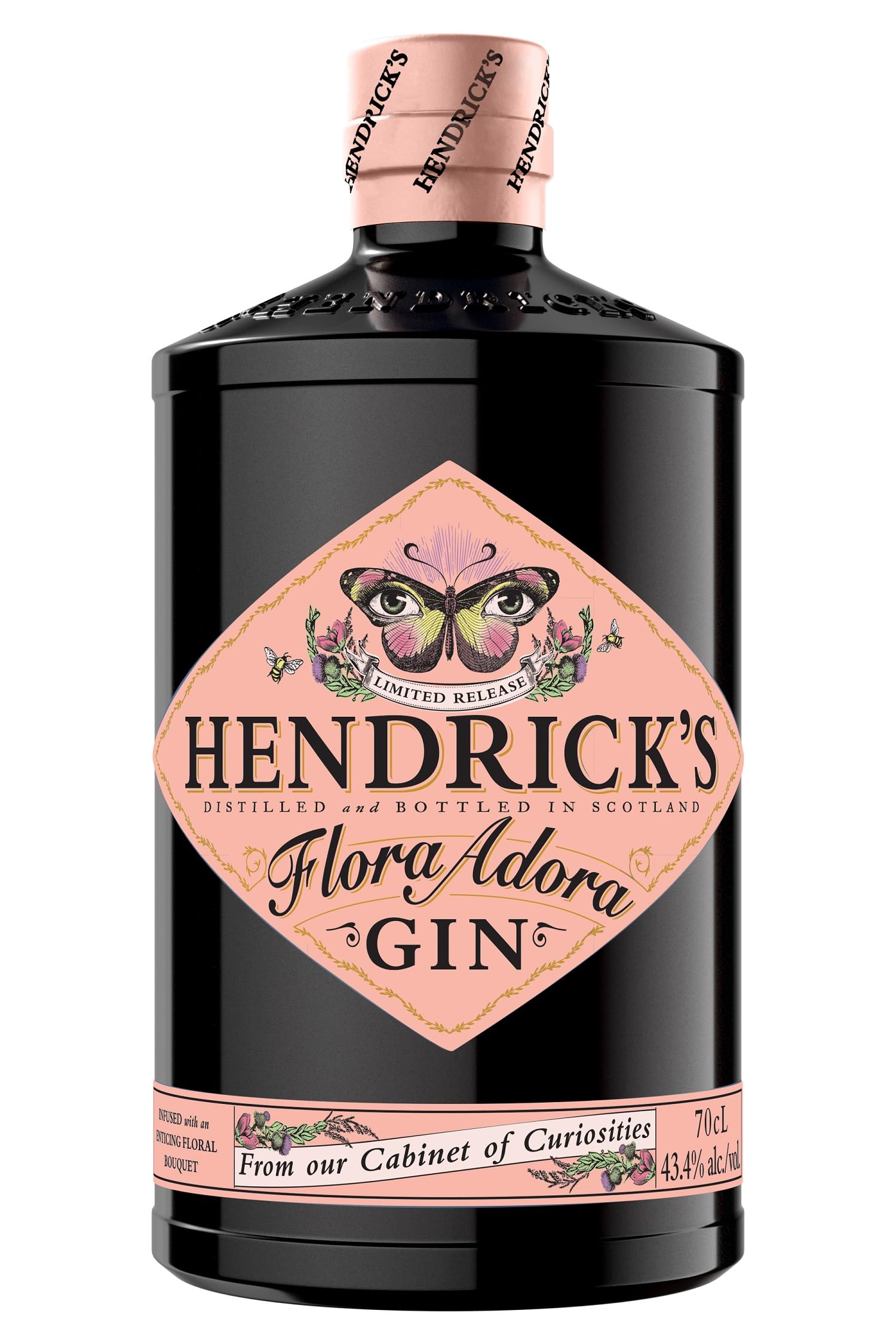 HENDRICK’S Flora Adora Gin – Blumig, frisch & aromatisch – Gin mit floralen Noten und frischer Kräuternote - Limitierte Edition – 43,4% vol. - 0,7 l
