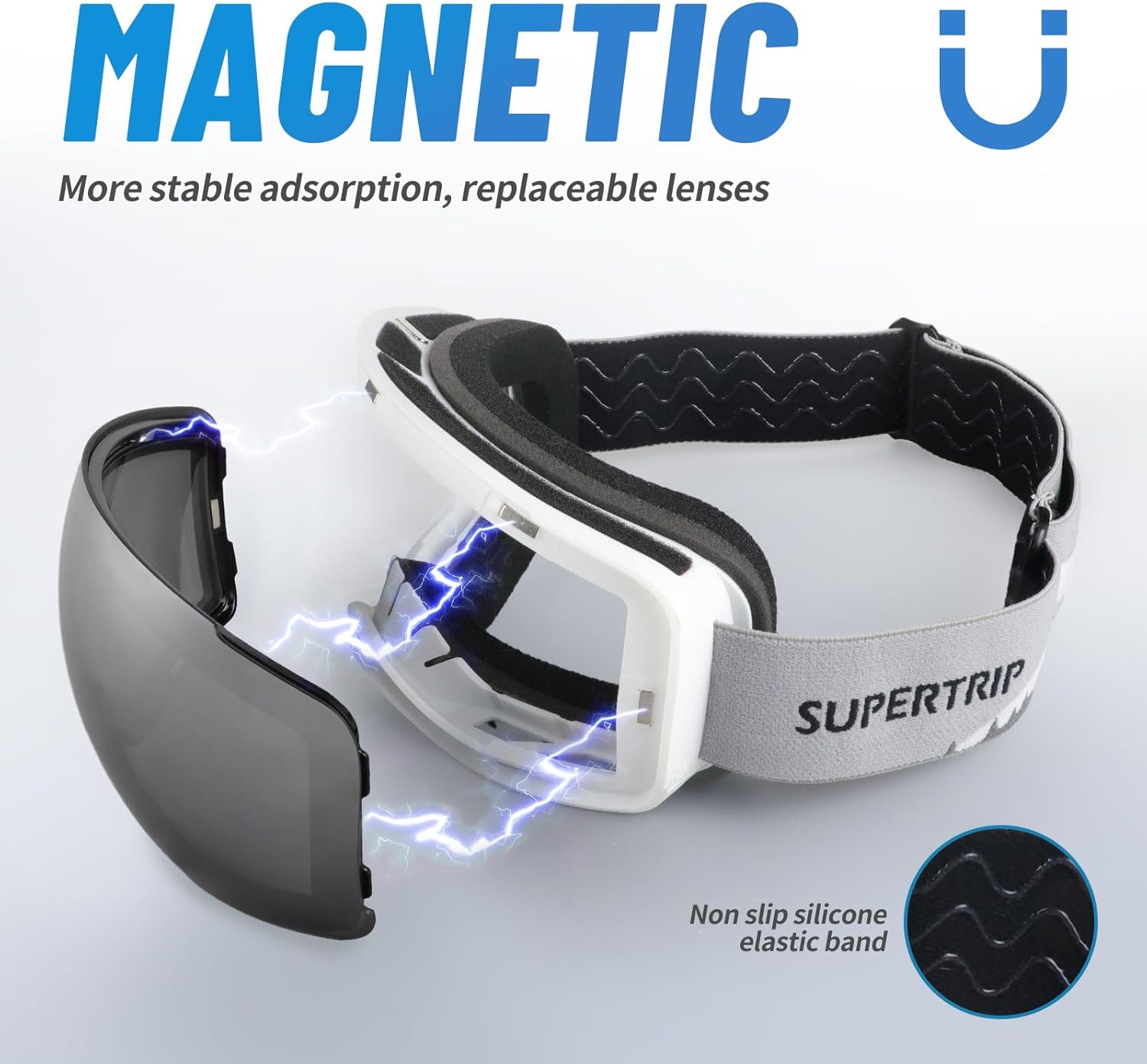Supertrip 2 Pack Anti-Fog Ski Goggles for Women Men, Snow Goggles UV Protection