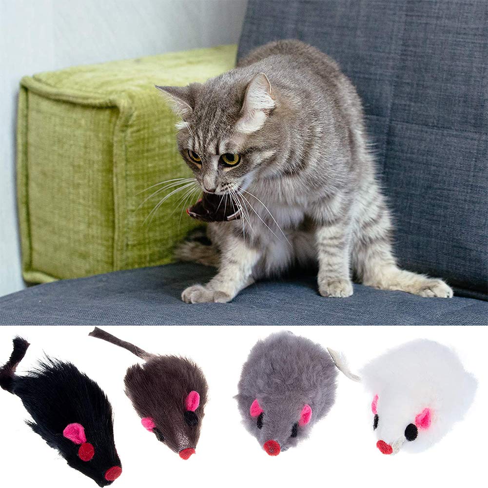 20 Stück Flaum-Mäuse Katzenspielzeug - Weich & Flauschig, Mit Rassel, Perfekt Für Jagdtrieb Deiner Katze